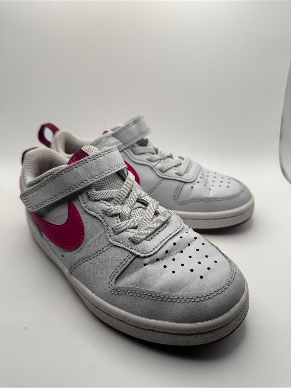 Nike Court Borough Low Recraft Kids Sneakers Gray Pink Athletic Shoes - Picture 11 of 11